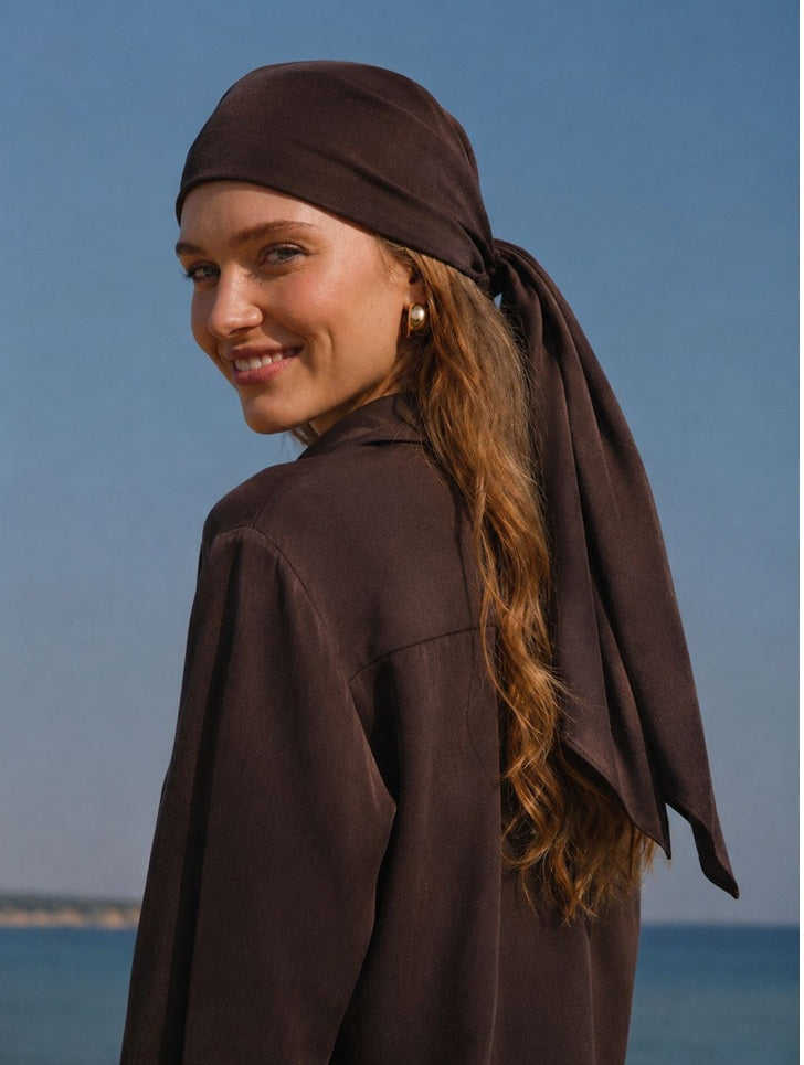 Scrunchie Elastic Hair Tie - Brown