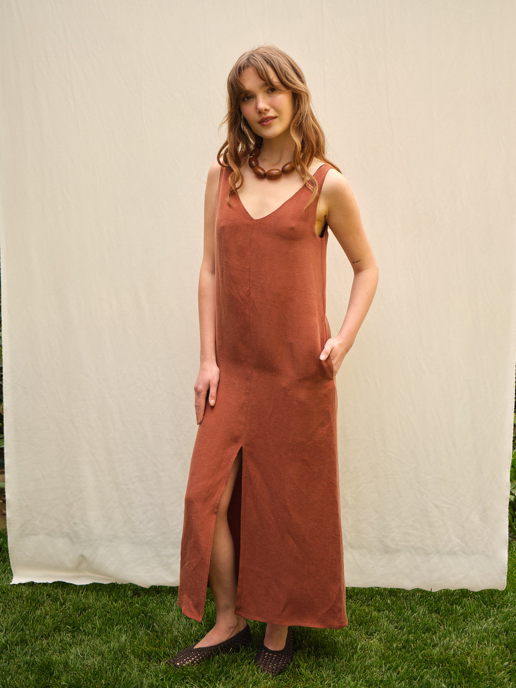 Scirocco Cupro®-Linen Blend Dress