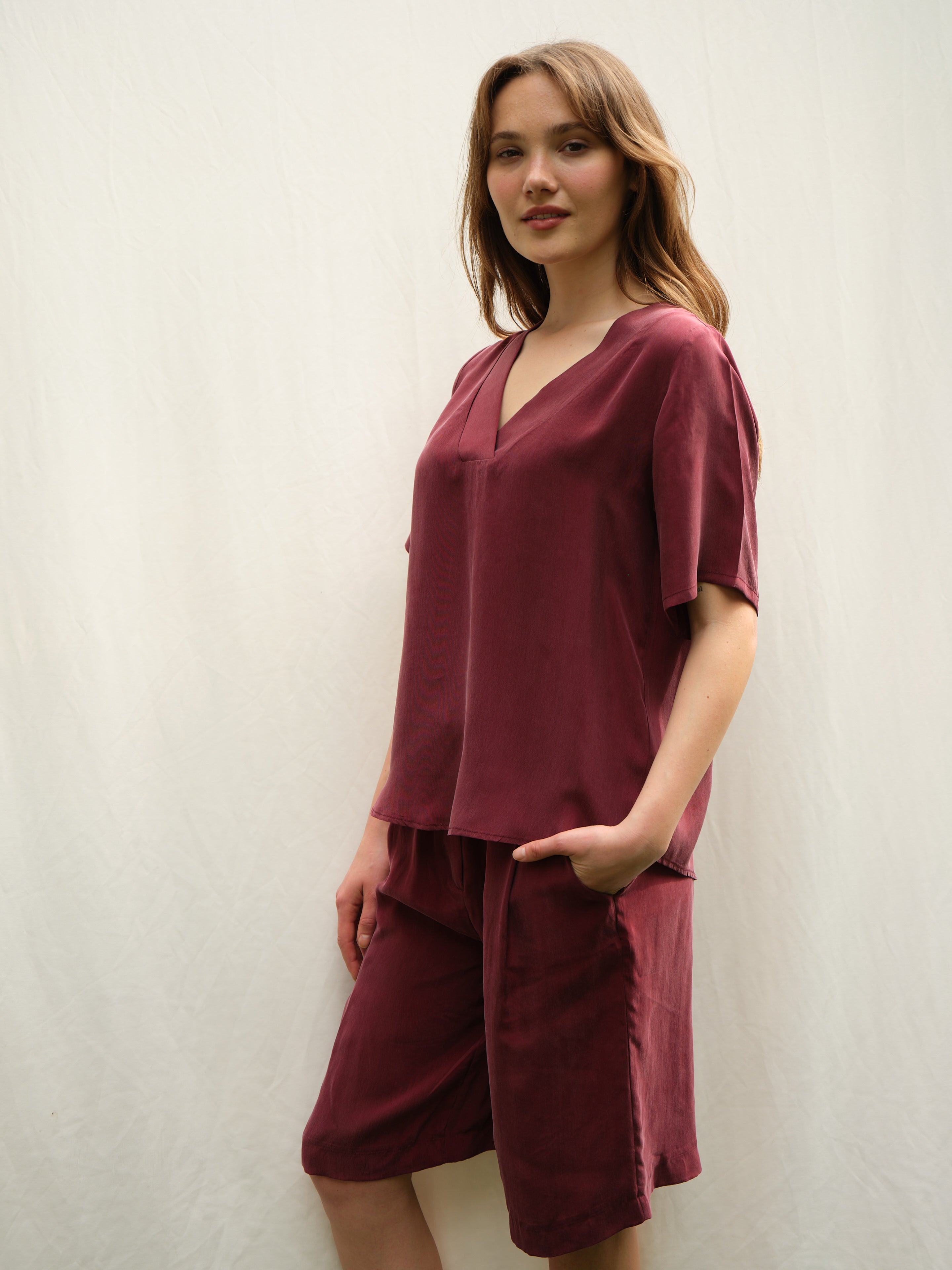 Uno V-Neck Vegan Silk® Blouse