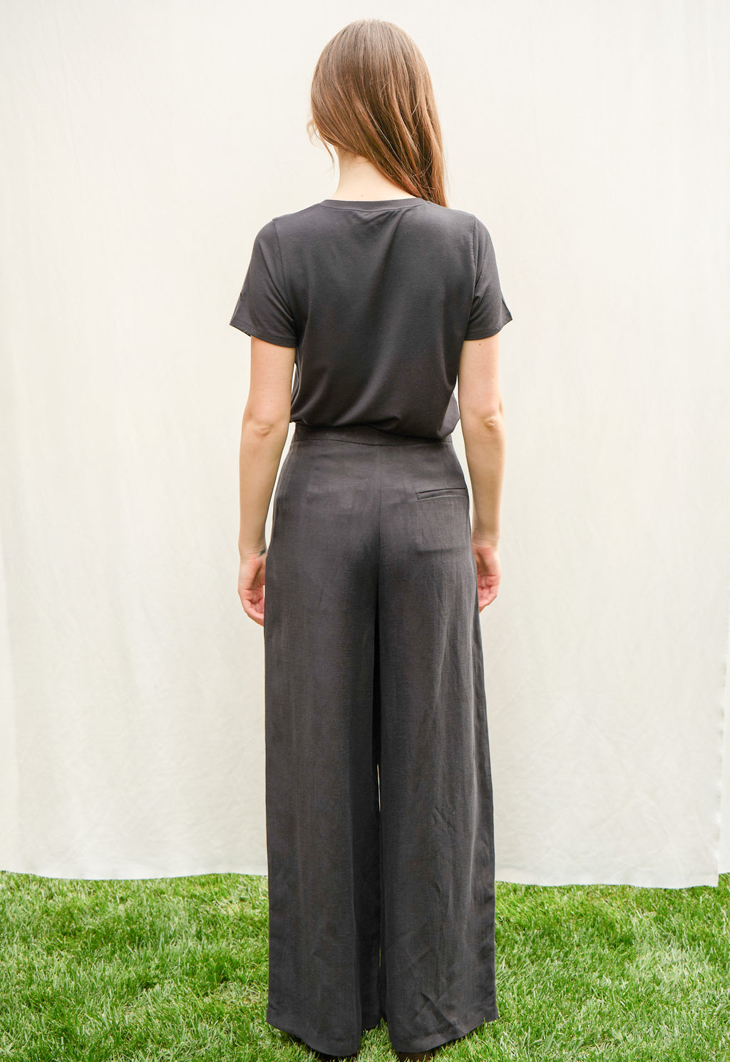 Giulia Cupro®-Linen Blend Wide-Leg Trousers