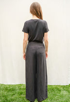 Giulia Cupro®-Linen Blend Wide-Leg Trousers