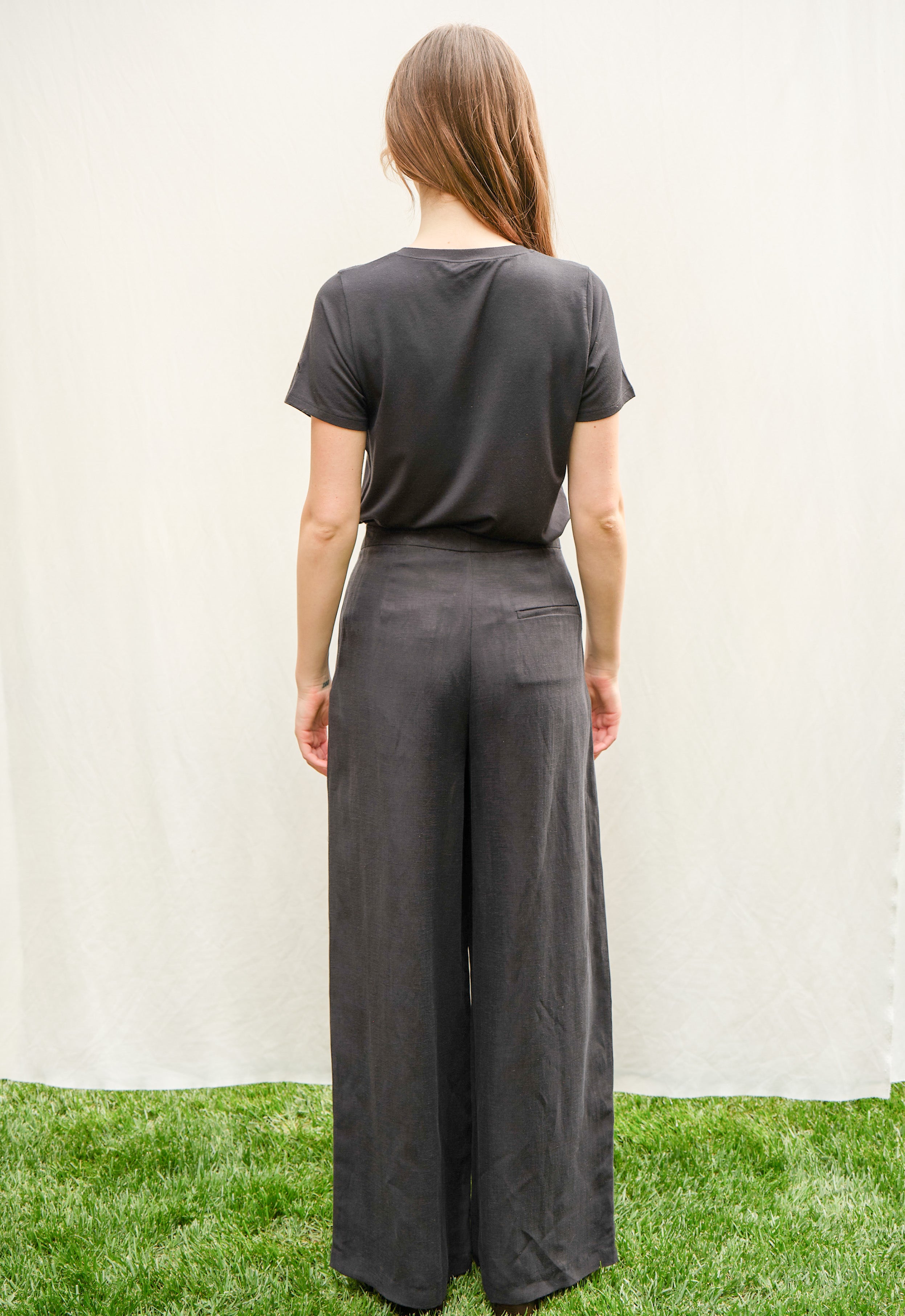 Giulia Cupro®-Linen Blend Wide-Leg Trousers