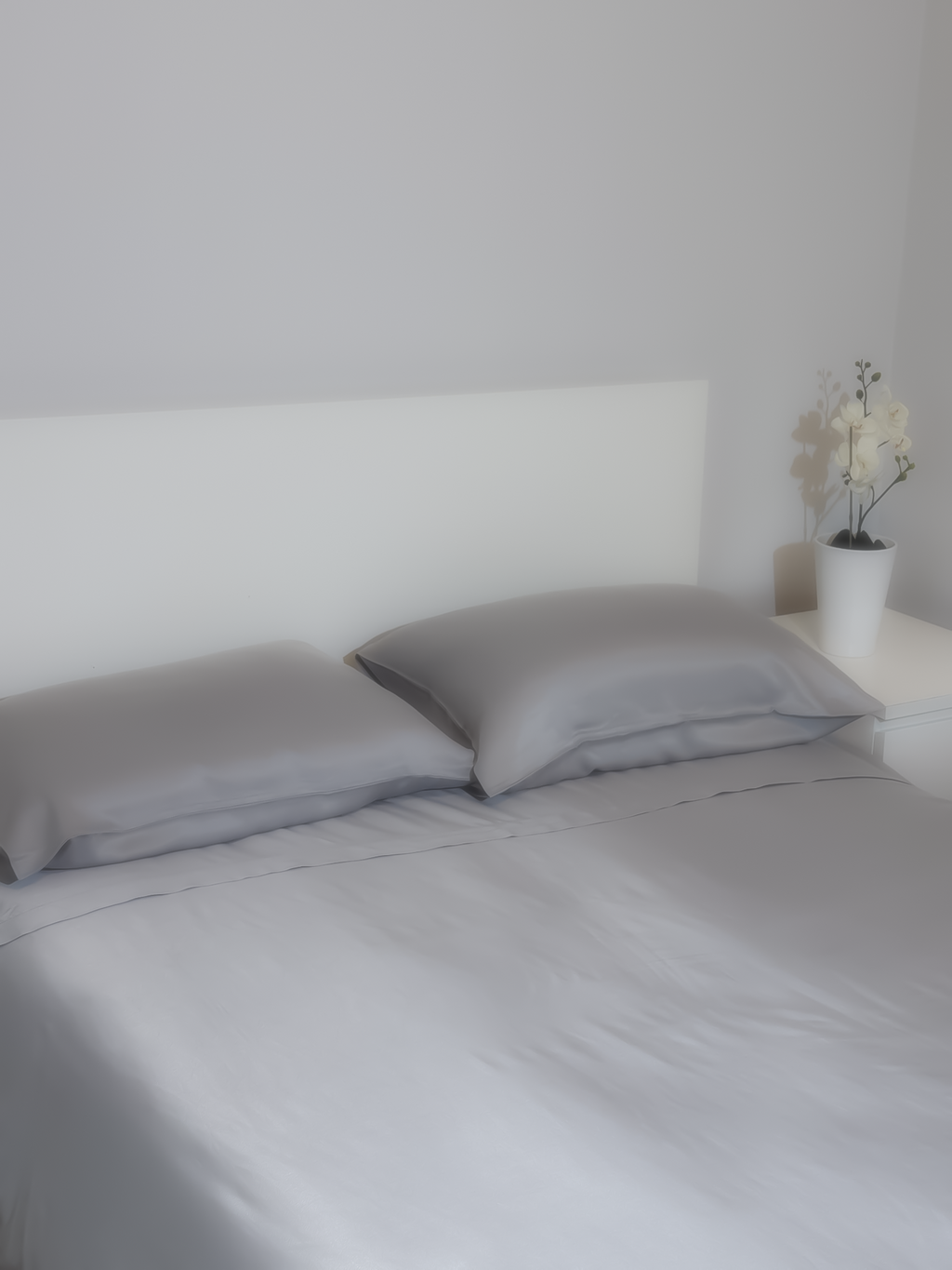 The Signature Silver Vegan Silk® Duvet Cover Set