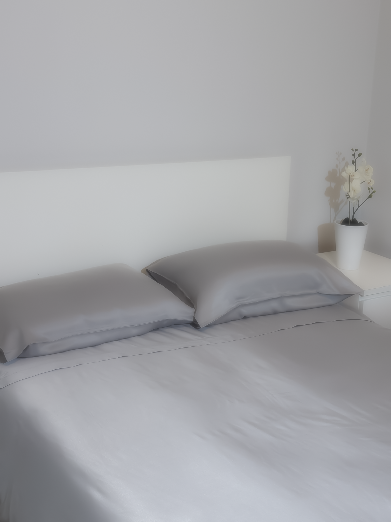 The Signature Silver Vegan Silk® Duvet Cover Set